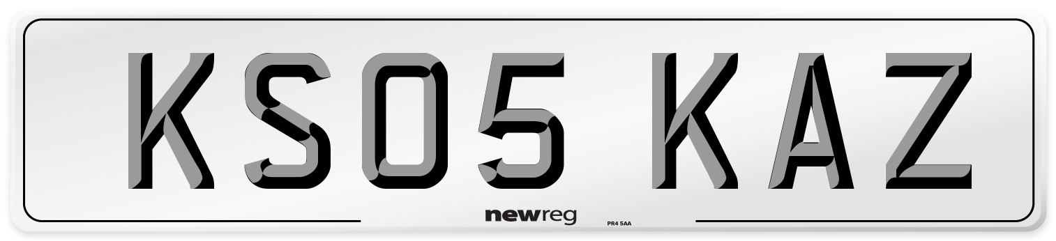 KS05 KAZ Number Plate from New Reg